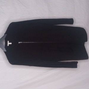 Eileen Fisher Black zip up long cardigan sweater size Med